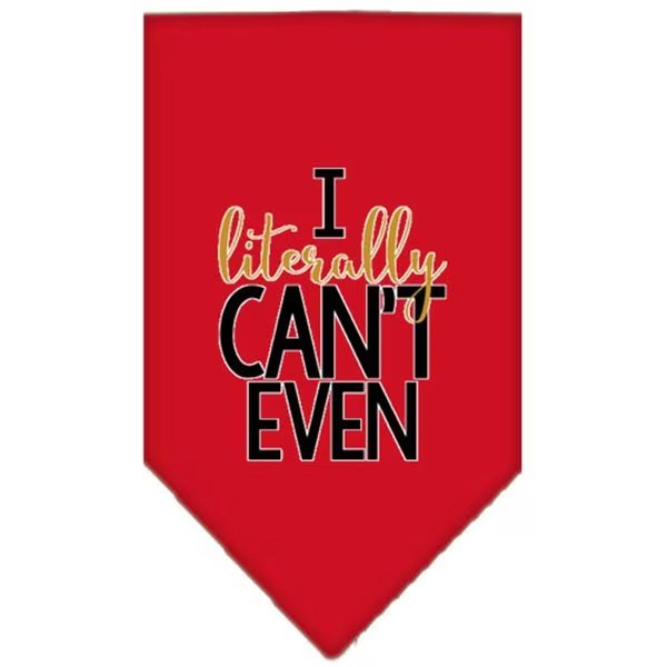 Literally Cant Even Screen Print Pet BandanaRed Large, Mirage Pet Products, Mfr#: 66-456 LGRD